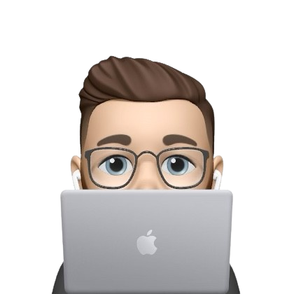 Memoji of a person working on a computer